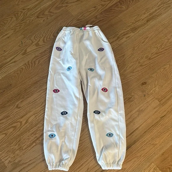 Eye Pattern White Zip-Up Jacket and pants (can sell as set or separates) - Picture 2 of 2